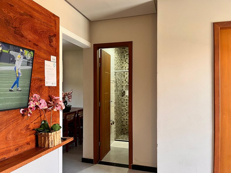 Refúgio Tropical em Taperapuãn, 2 quartos, A/C.